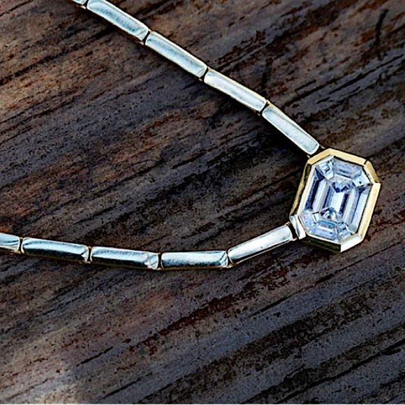 Bohemian Multilayer Crystal Pendant Gold Bar Heart Necklace - Picture 5 of 5